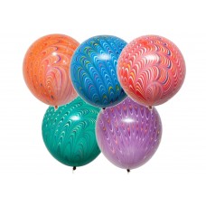 18" Peacock Colors Latex Balloons (5 ct)